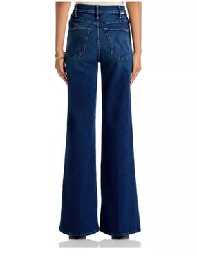 MOTHER Hustler Roller Sneak High-Rise Wide-Leg Flare Jeans in Troublemaker